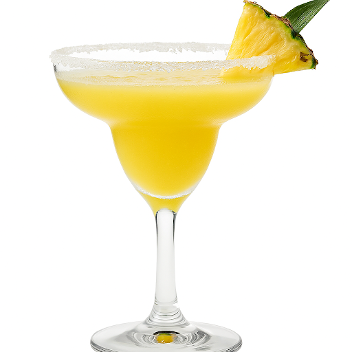 Pineapple margarita cocktail with vibrant tropical presentation and citrus garnish