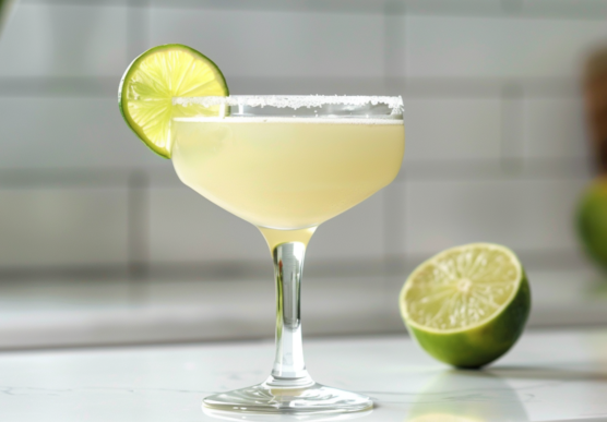 Tequila cocktail with vibrant presentation and garnish